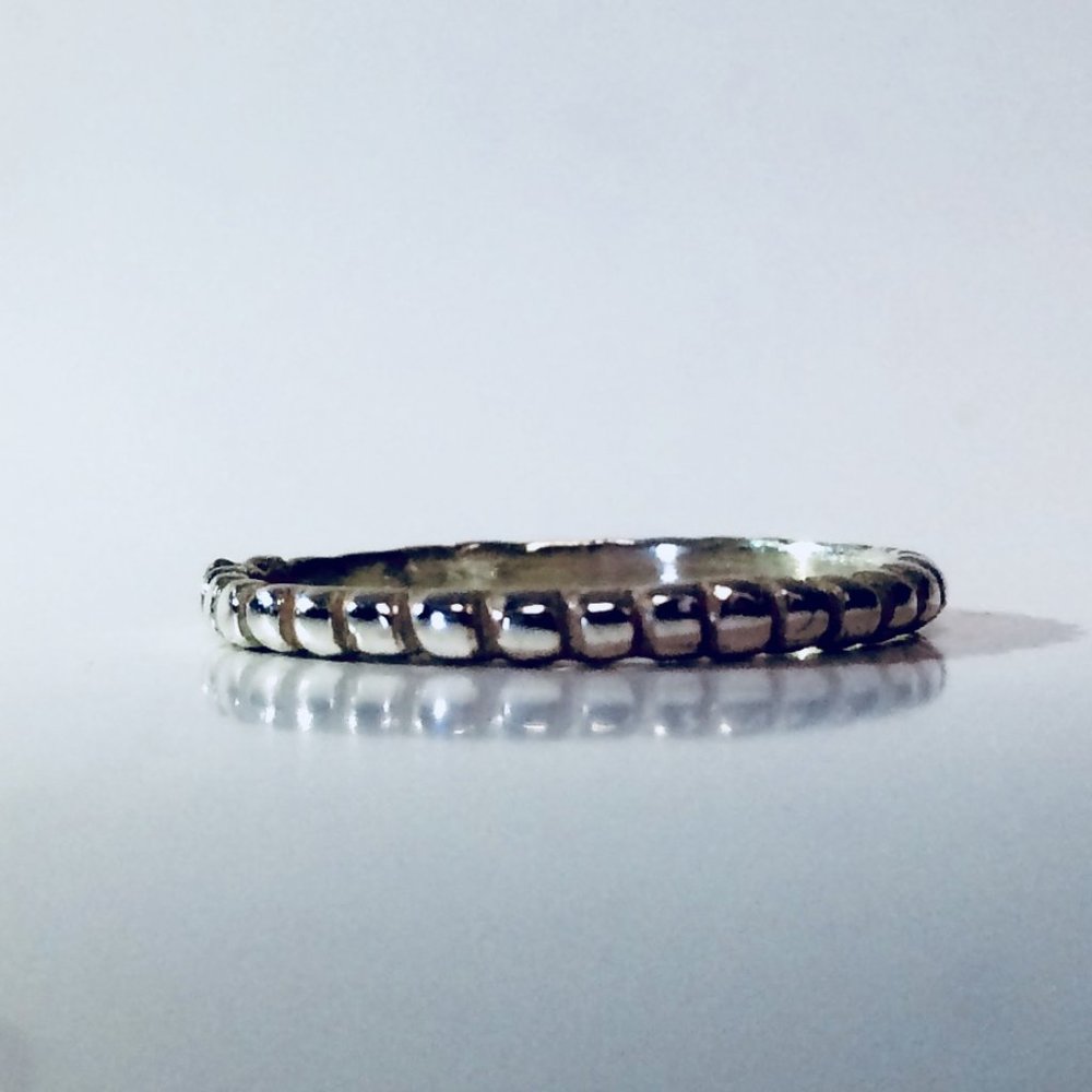 Beaded Sterling Silver Ring